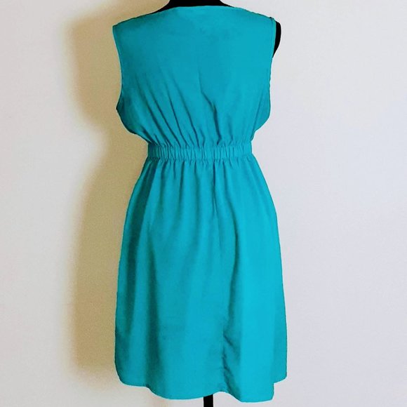 Sleeveless Sundress Blue-Green/Teal Color Size L - Picture 2 of 5